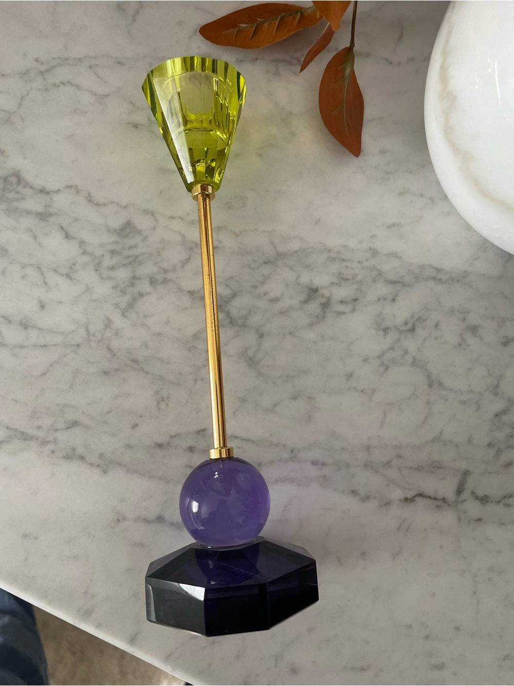 Anthropologie Cut Glass Candleholder